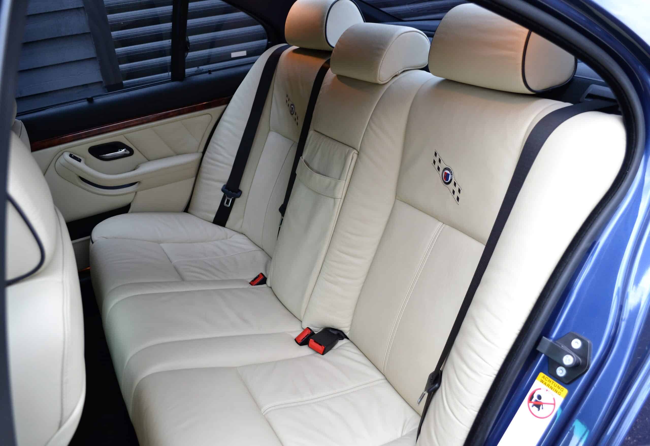 Creme leather interior with Alpina logo of an Alpina B10 V8.