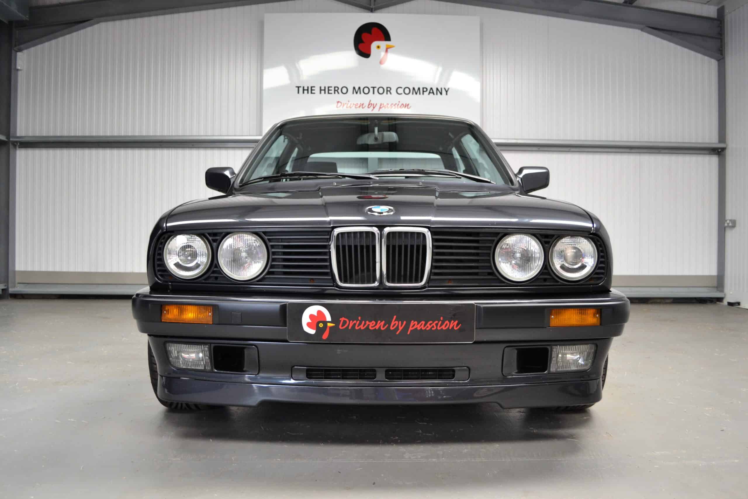 BMW E30 320is front grill and bonnet in Diamond Black.