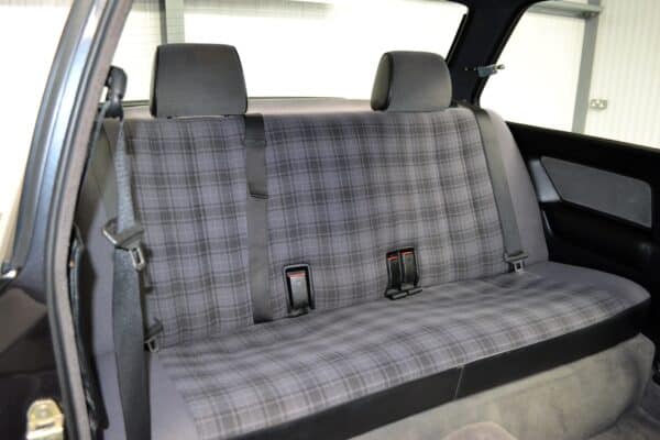 BMW E30 320is rear passenger seats in Anthracite cloth.