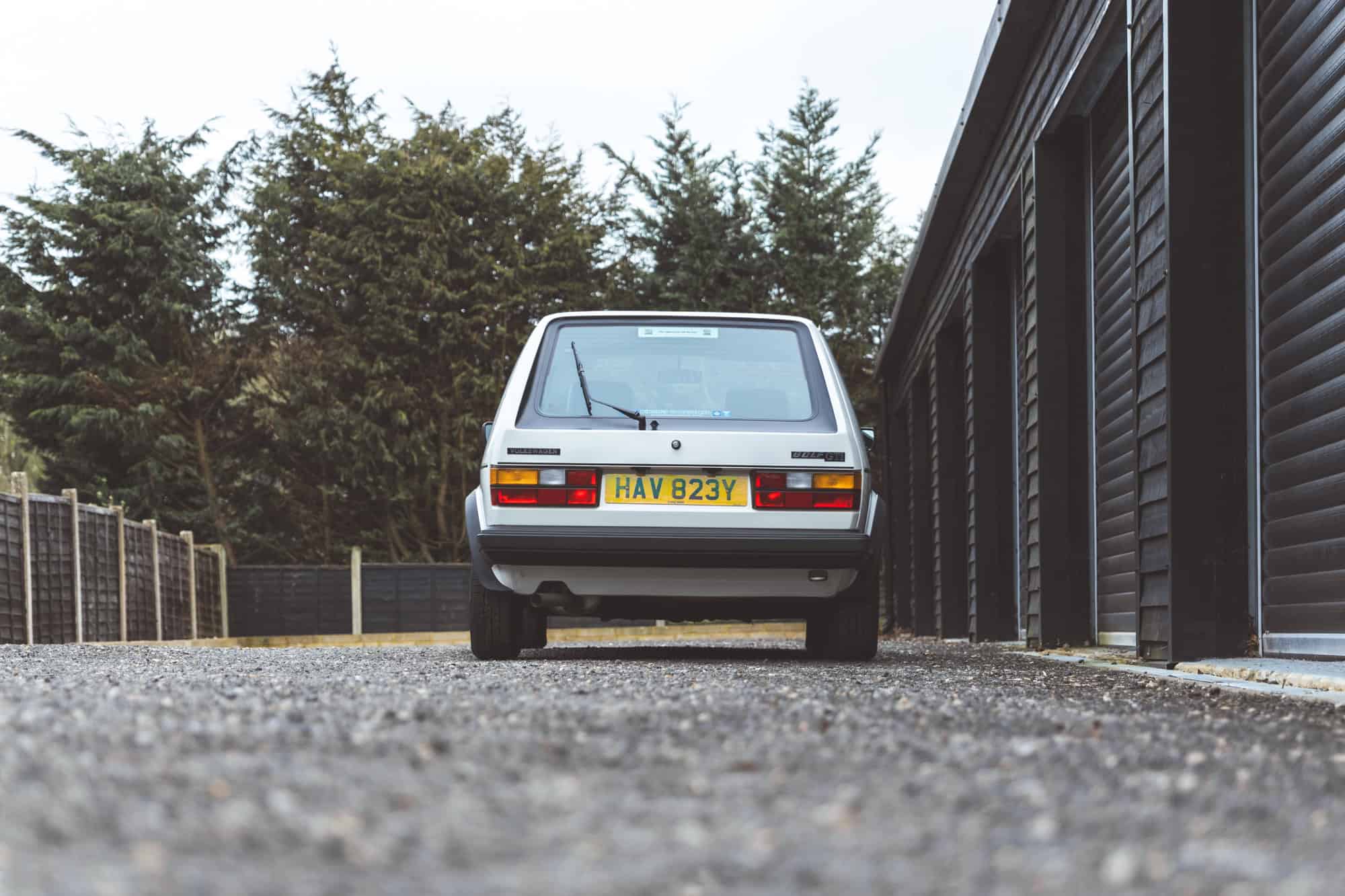 Rear exterior of Golf GTI MK1.