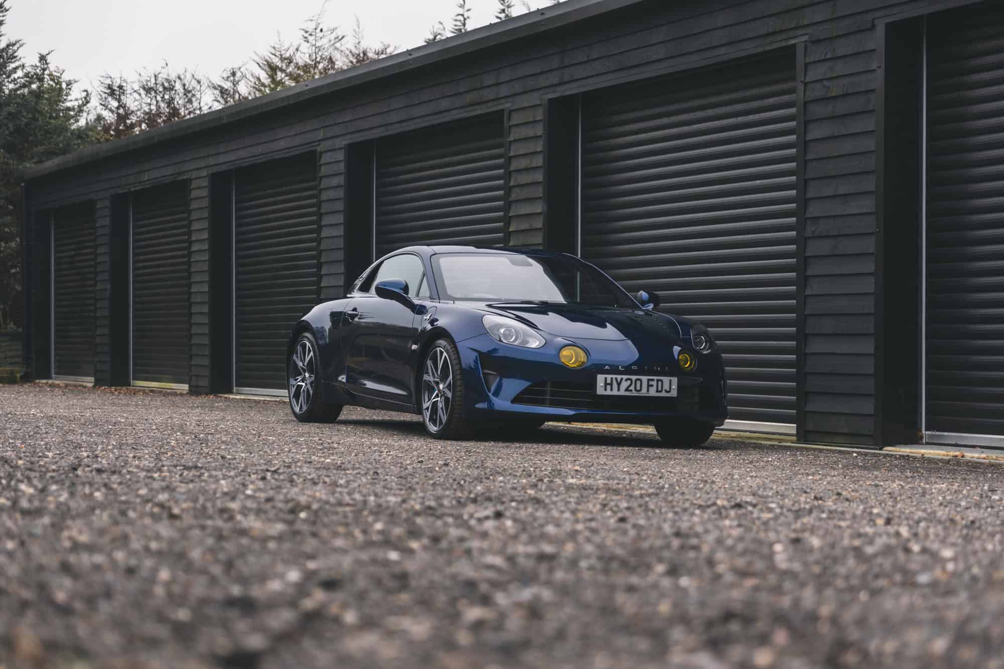 Front exterior of Abysse Blue Renault Alpine.