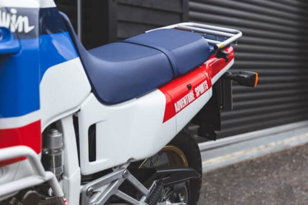 Seat and rear indicators on Honda Africa Twin.