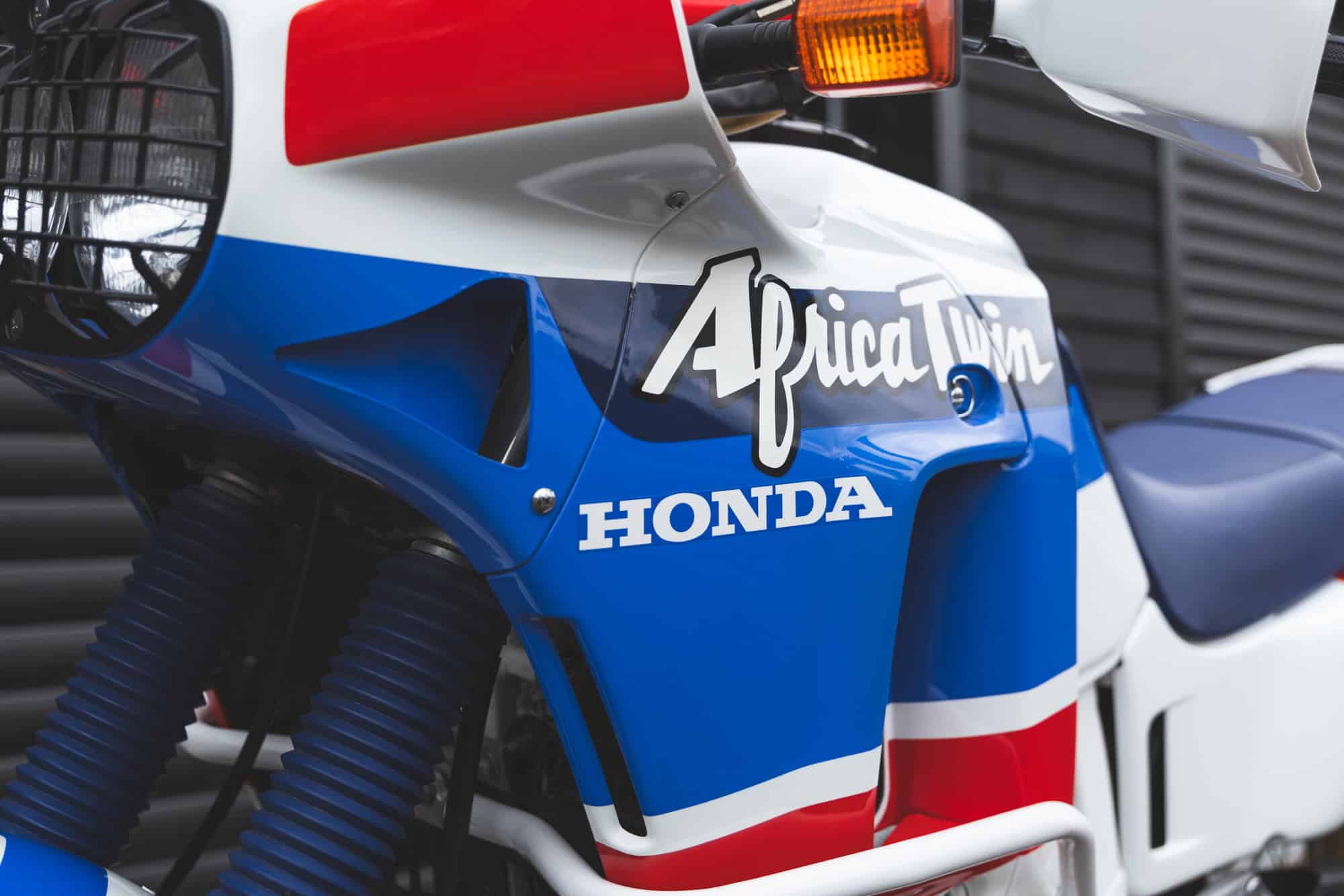 Tank headlights and indicators including suspension and seat on Honda Africa Twin.