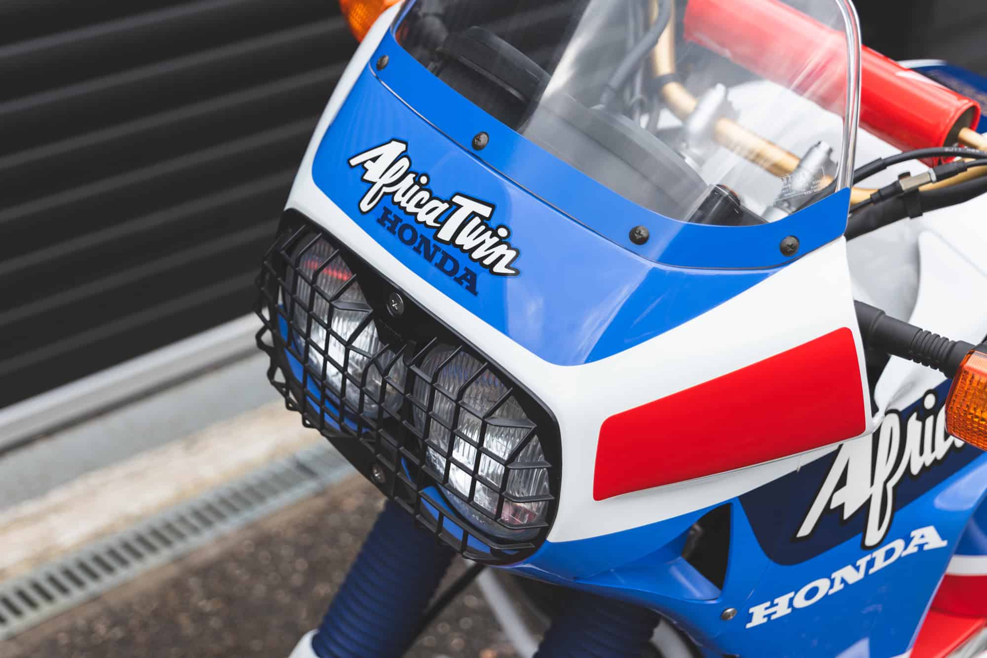 Front screen headlights and indicators on Honda Africa Twin.