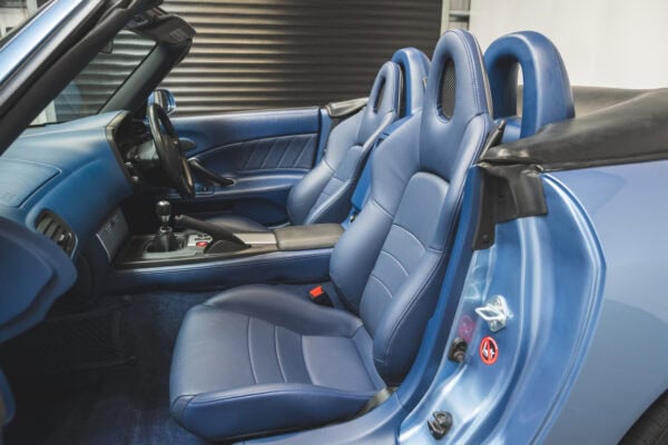 Suzuka Blue Leather Interior on Honda S2000.