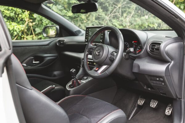 Interior dashboard of a Toyota Yaris GR Four.