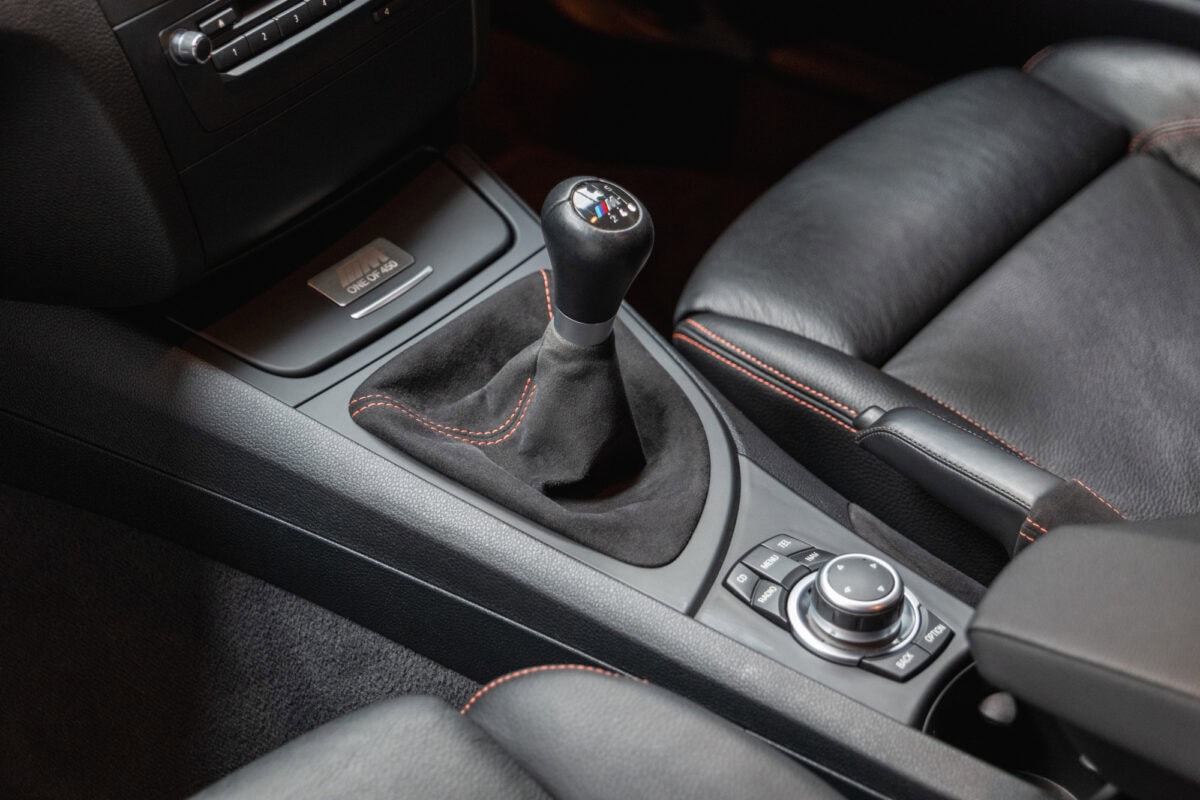 Manual transmission and black leather alacantara with orange stitching BMW E82 1M Coupe Valencia Orange