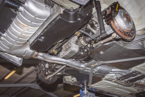 The rear differential of a restored E46 M3 CSL.