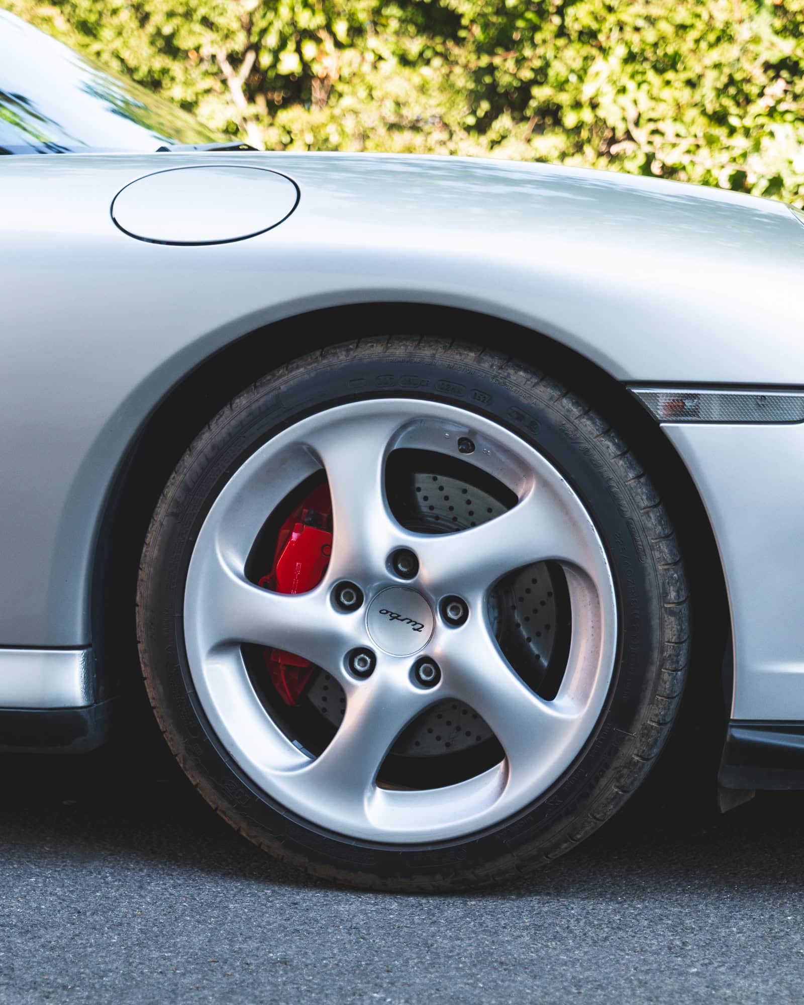 Porsche 996 Turbo alloy wheels.